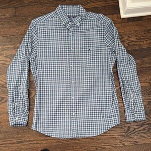 Vineyard Vines Blue and White Plaid Shirt